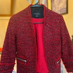 Ann Taylor Red Tweed Jacket